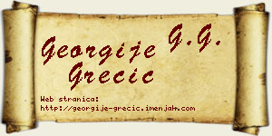 Georgije Grečić vizit kartica